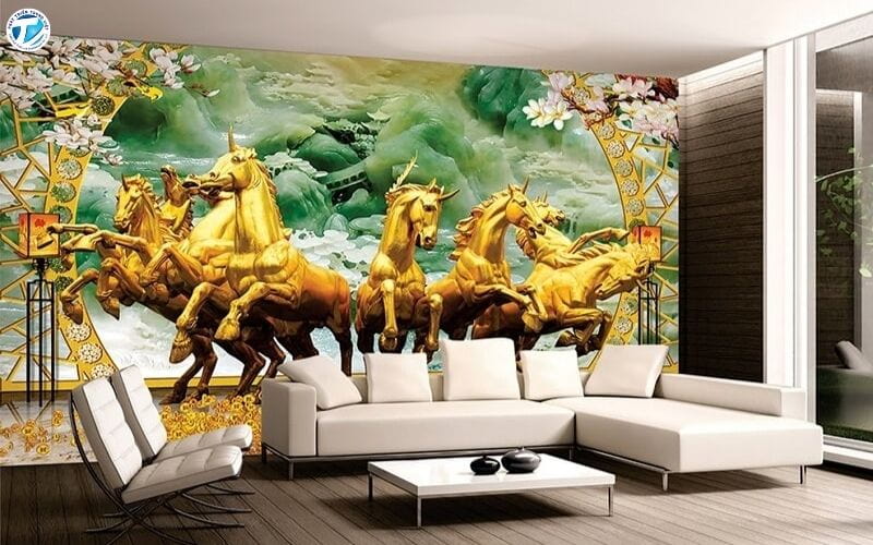 Tranh 3D dán tường phòng khách là loại tranh trang trí